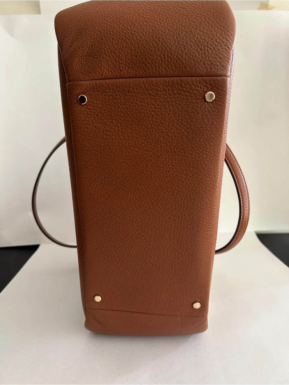kate spade Brown Pebbled Leather Tote with Gold Hardware